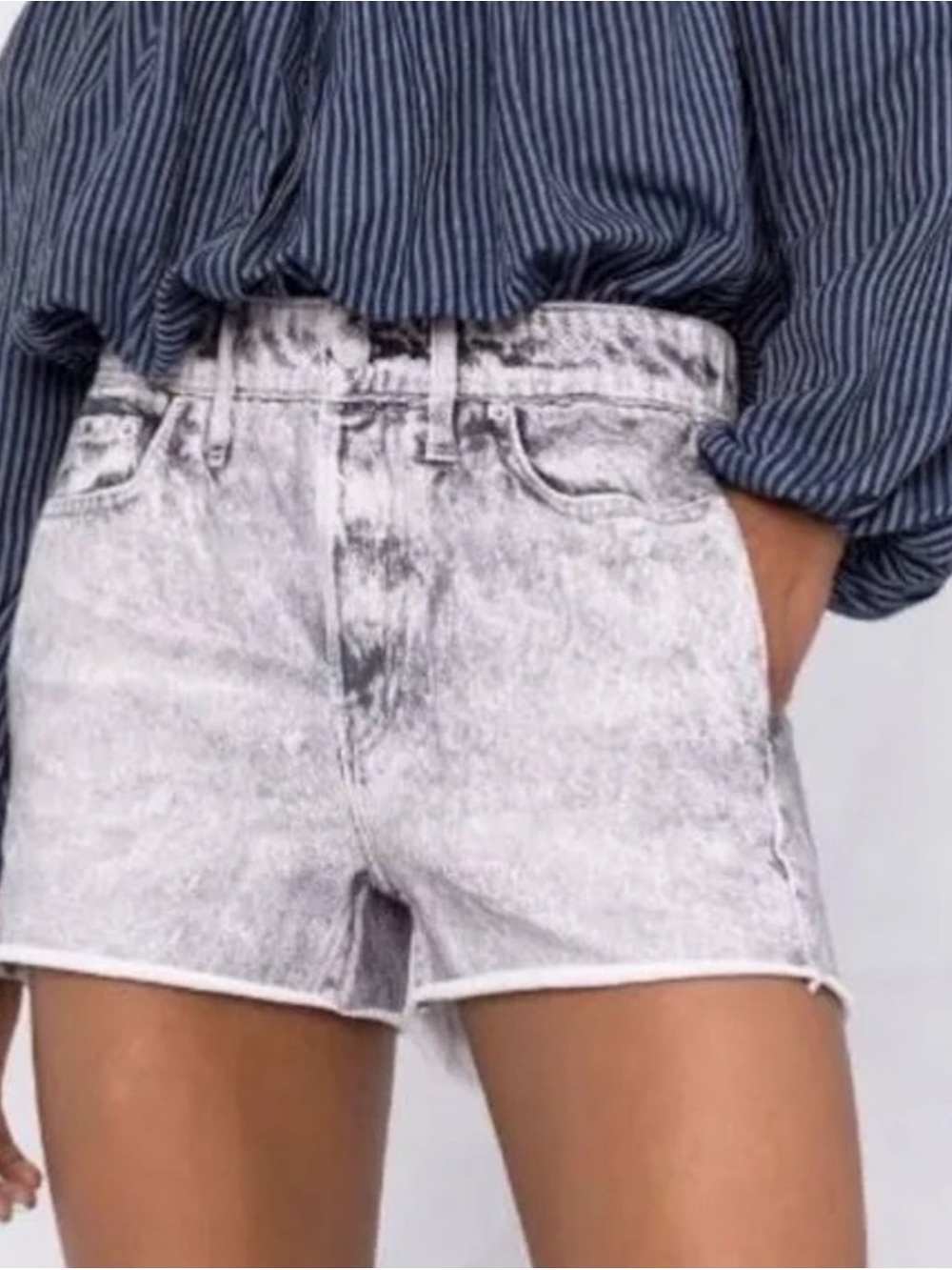 Rag & Bone Miramar Gray Denim Look Sweatshirt Shorts - XS - Like New